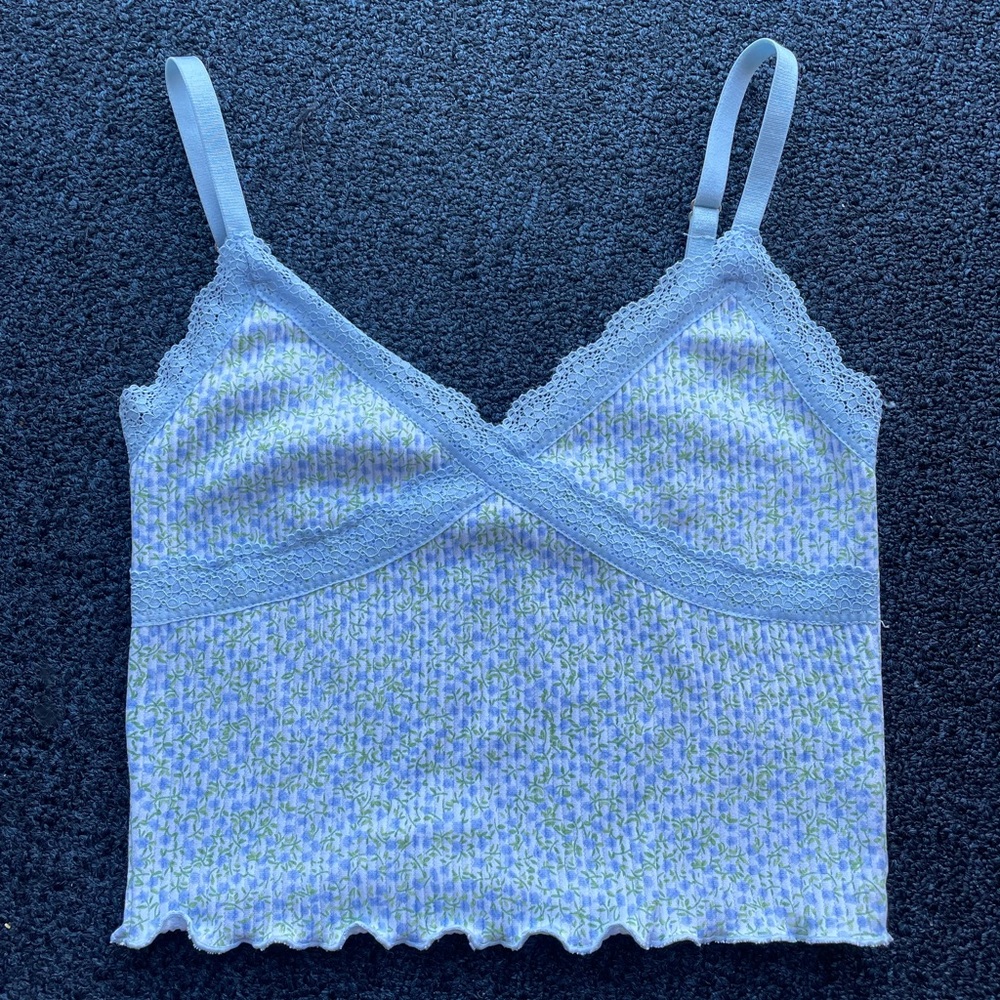 H&M Light Blue Lace Cami Top